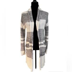 Grey and White Multi Textured Long Cardigan- Size XSmall